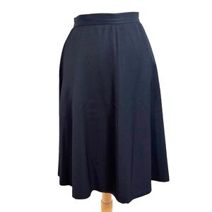 Valentino 100 Wool Midi Skirt Black Cocktail/Party/Work/Office/Career 48/US 14